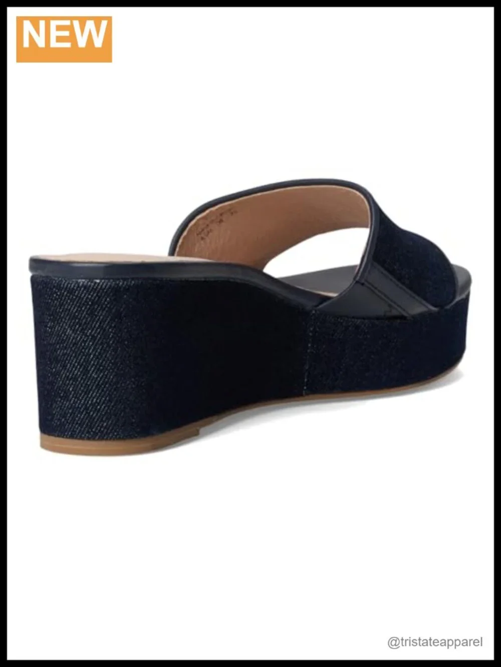 Wedge Sandals Mid-Wedge Heel Slide Slip On Cotton Leather Insole Casual